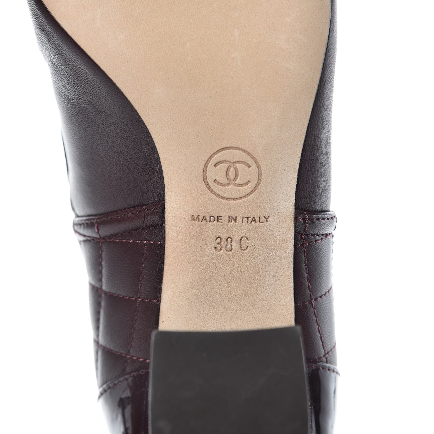 Chanel Lambskin Patent Calfskin Chained High Boots 38 Bordeaux 6 of 8