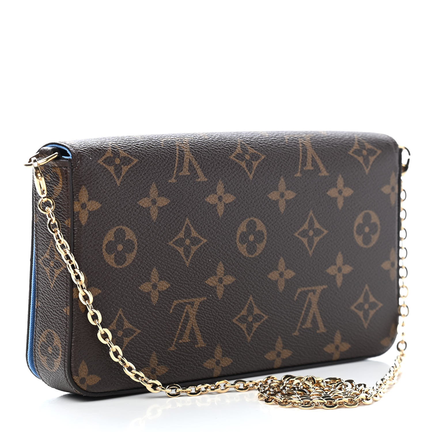 Louis Vuitton Monogram 2021 Christmas Animation China Wall Pochette Felicie Chain Wallet Myosotis Blue 3 of 10