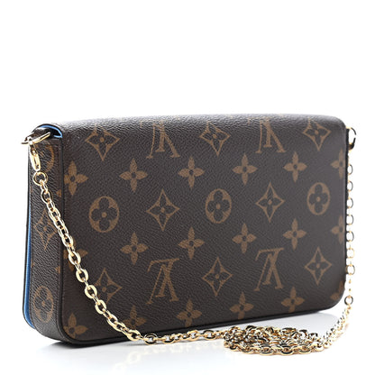 Louis Vuitton Monogram 2021 Christmas Animation China Wall Pochette Felicie Chain Wallet Myosotis Blue 3 of 10