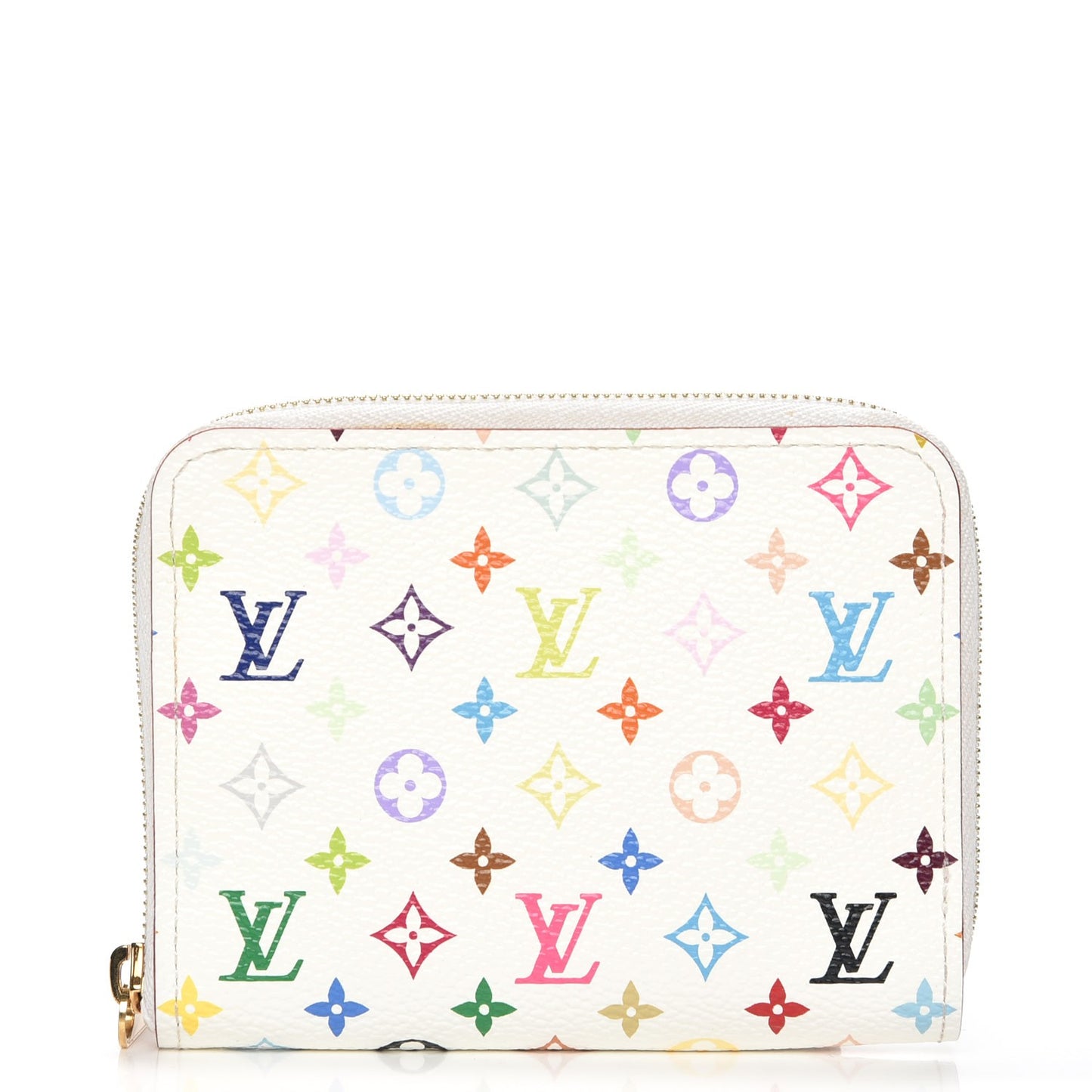 Monogram Multicolor Zippy Coin Purse Wallet White Litchi