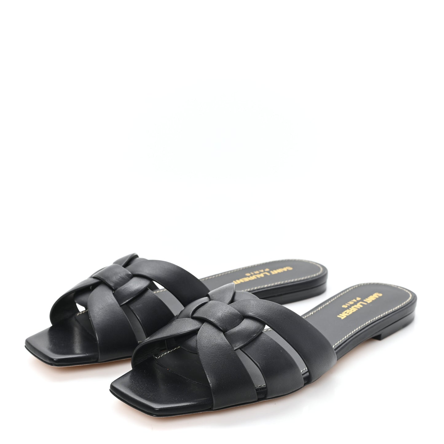 Calfskin Tribute 05 Slide Sandals 38 Black