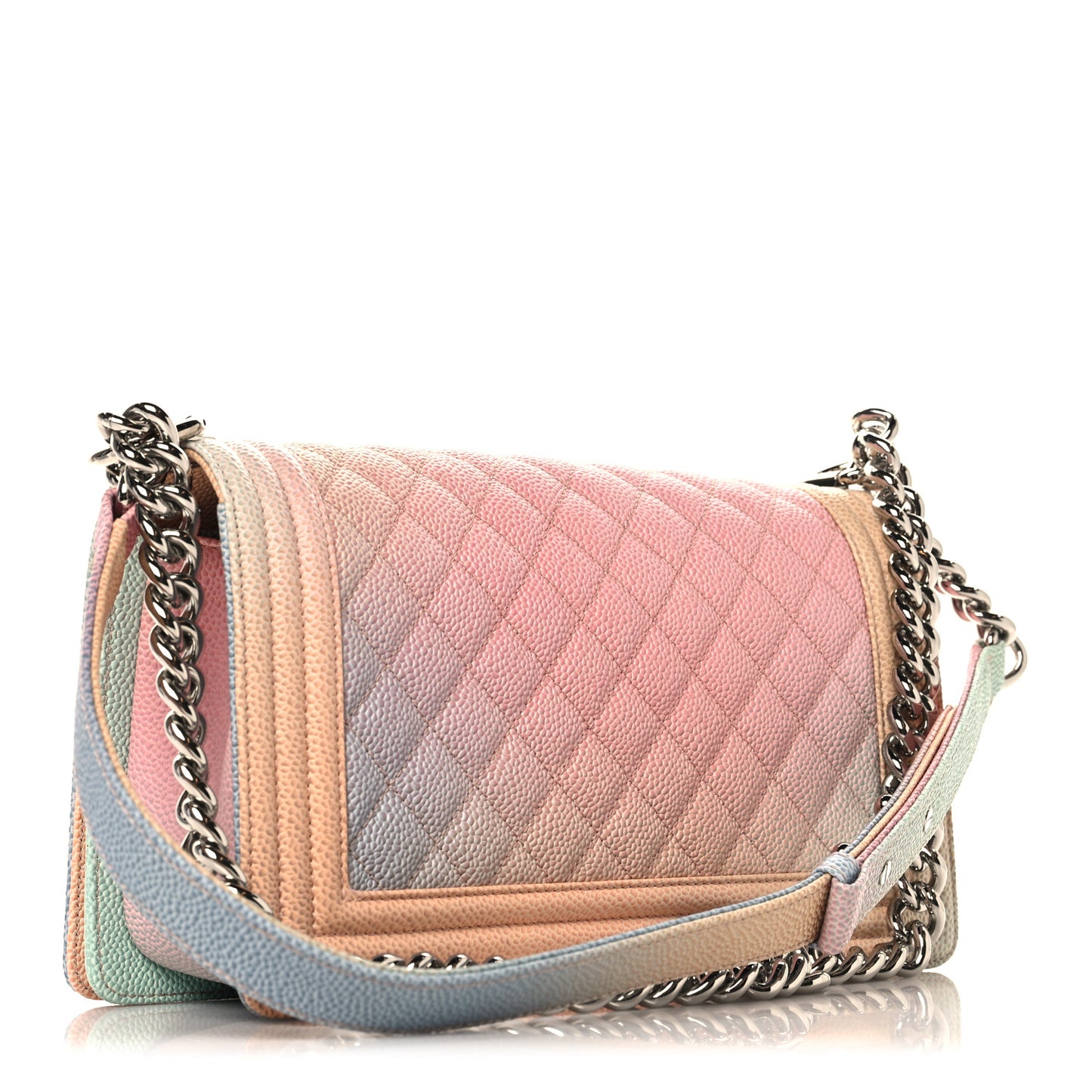 Caviar Quilted Medium Cuba Rainbow Boy Flap Multicolor