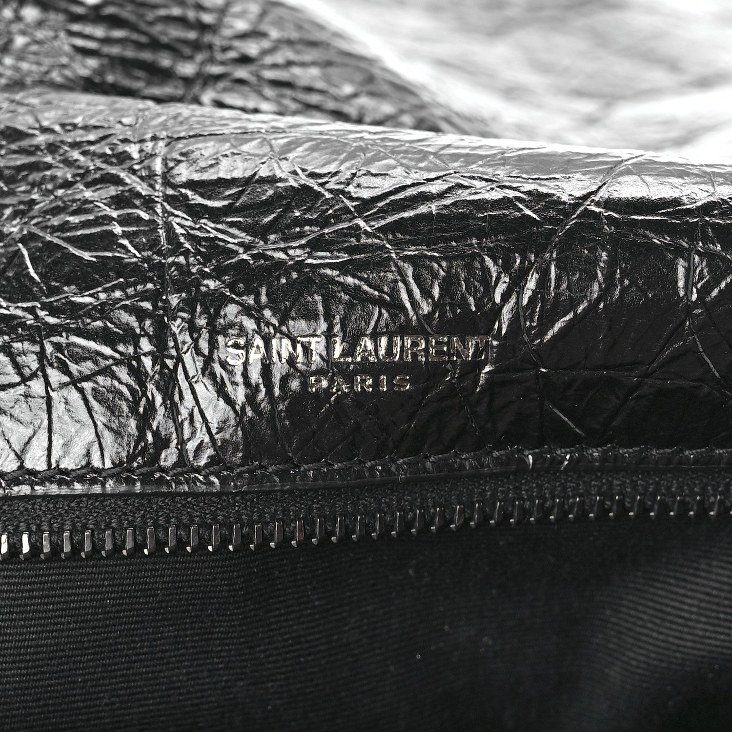 Saint Laurent Crinkled Calfskin Matelasse Monogram Medium Niki Chain Satchel Black 7 of 14