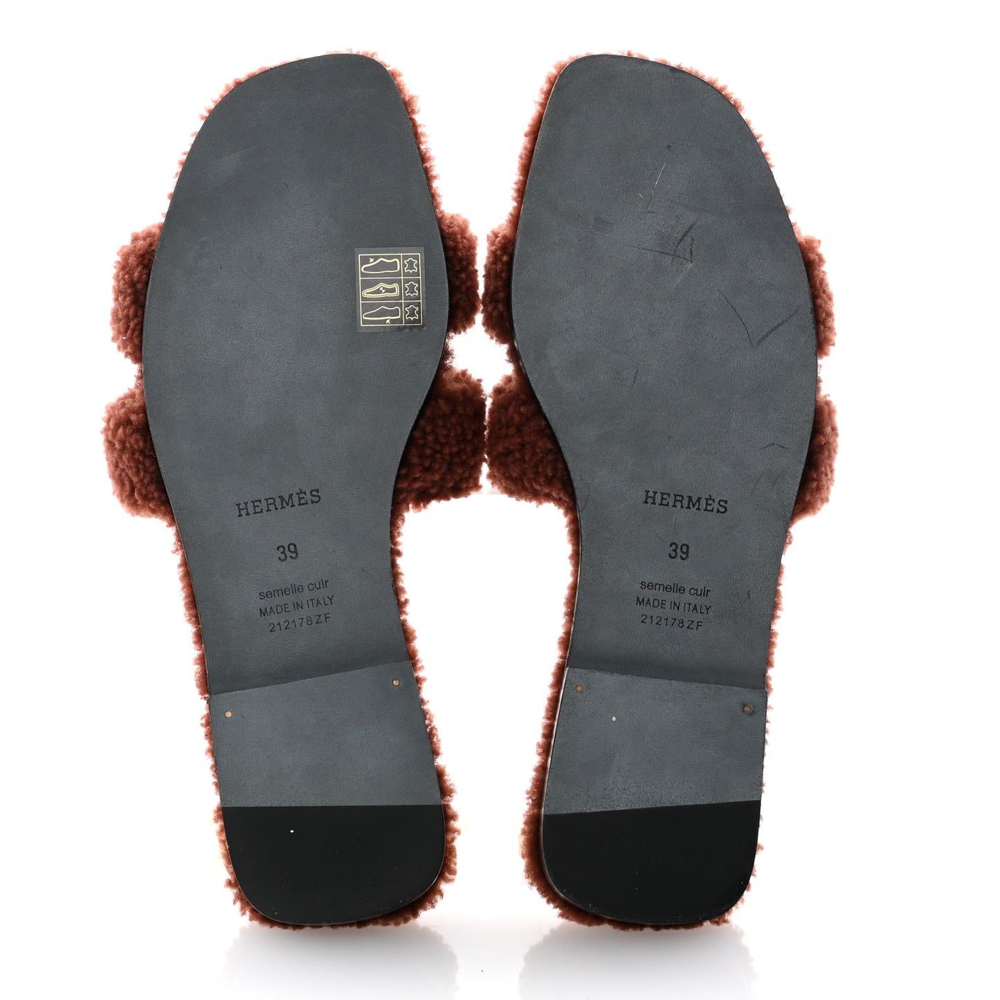 Woolskin Oran Sandals 39 Cognac