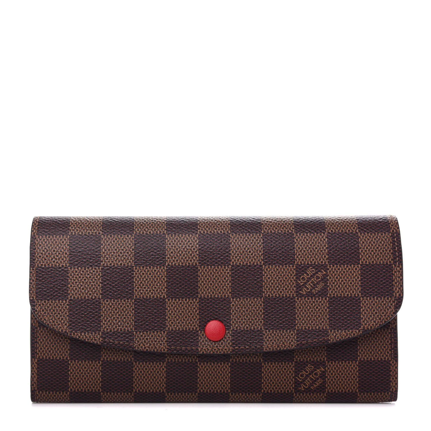 Louis Vuitton Damier Ebene Emilie Wallet Red 1 of 8