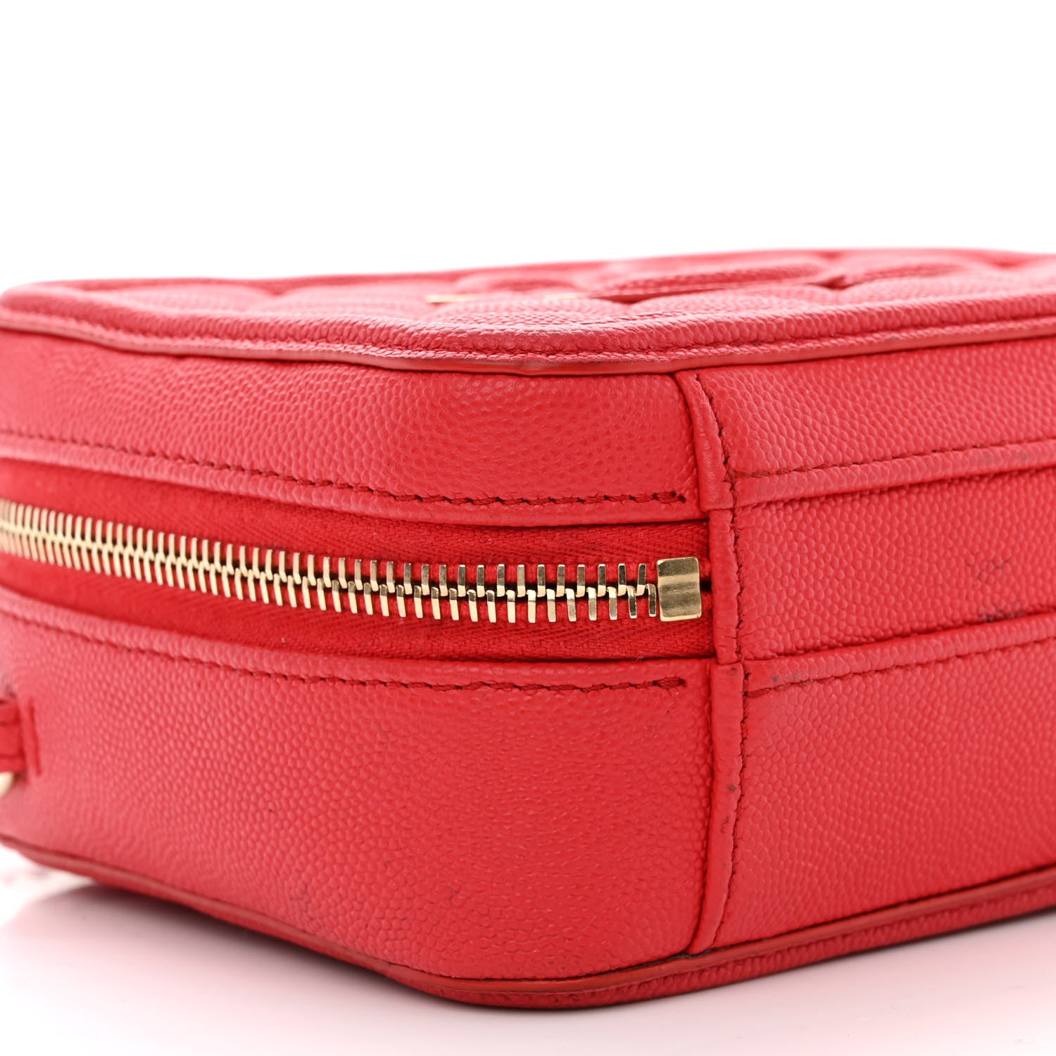 Chanel Caviar Quilted Small CC Filigree Vanity Case Red 10 of 15