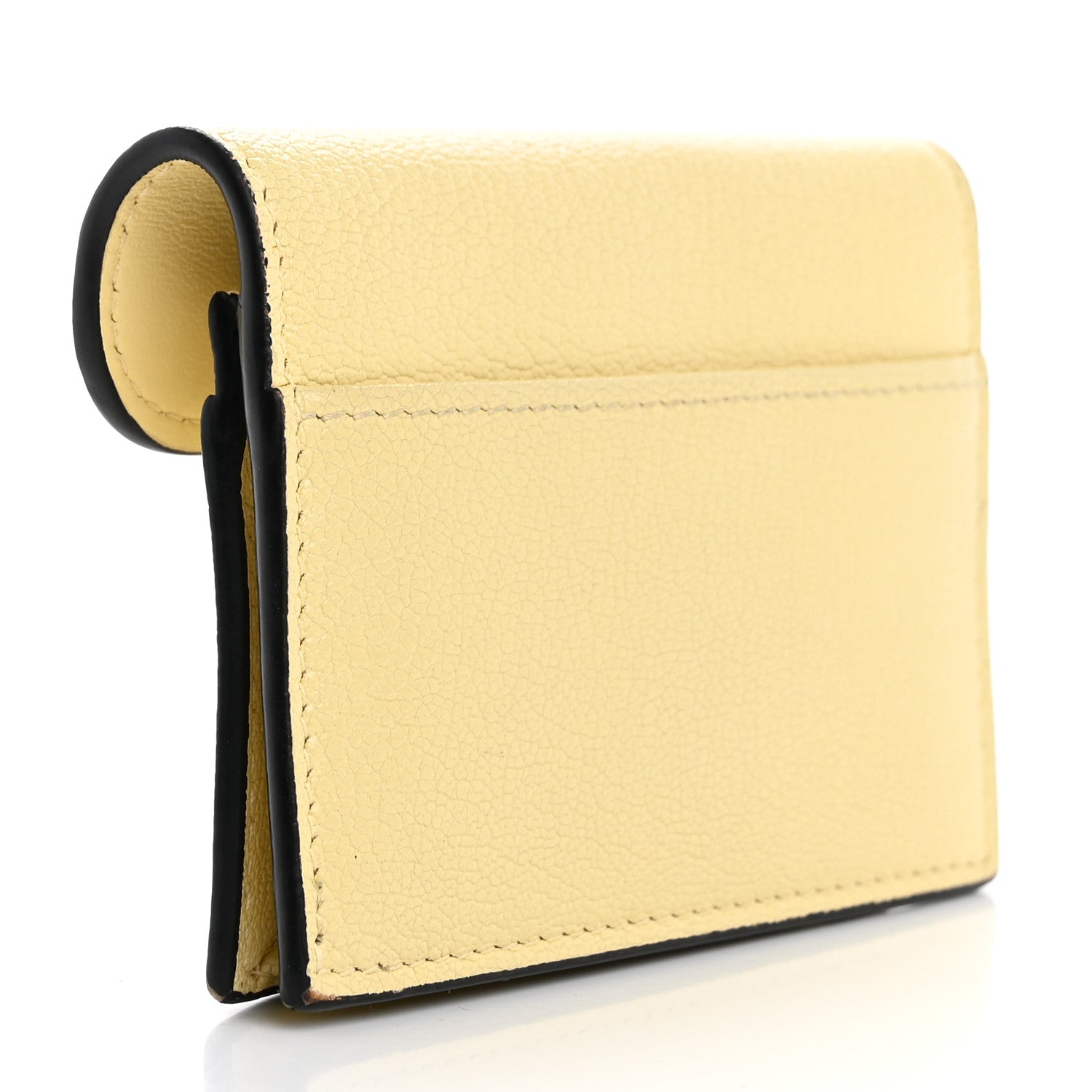 Christian Dior Goatskin Saddle Card Holder Pastel Yellow 3 of 11