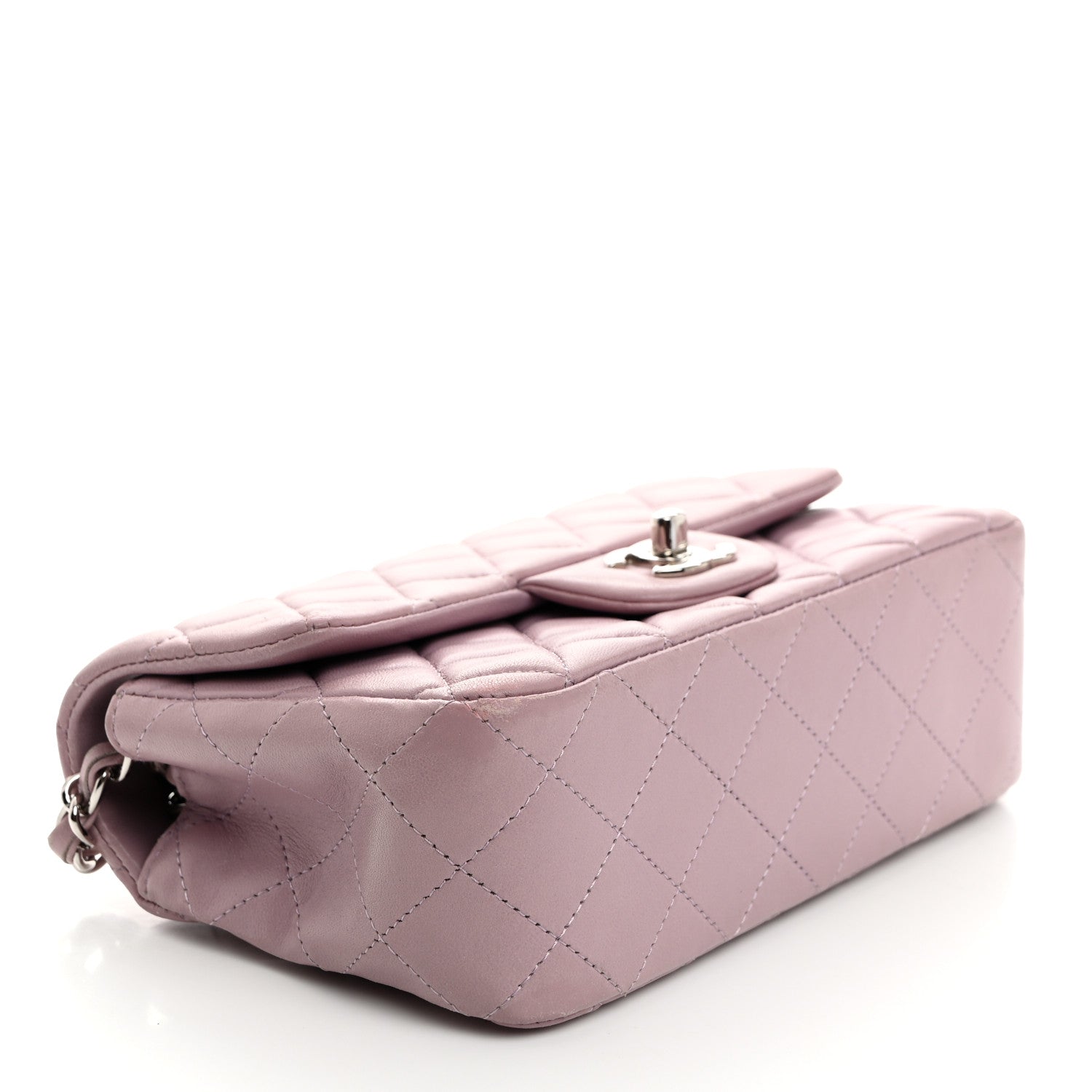 Chanel Lambskin Quilted Mini Rectangular Flap Light Purple 4 of 12