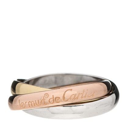 Cartier 18K Pink Yellow White Gold Classic Les Must De Cartier Trinity Ring 52 6 1 of 5
