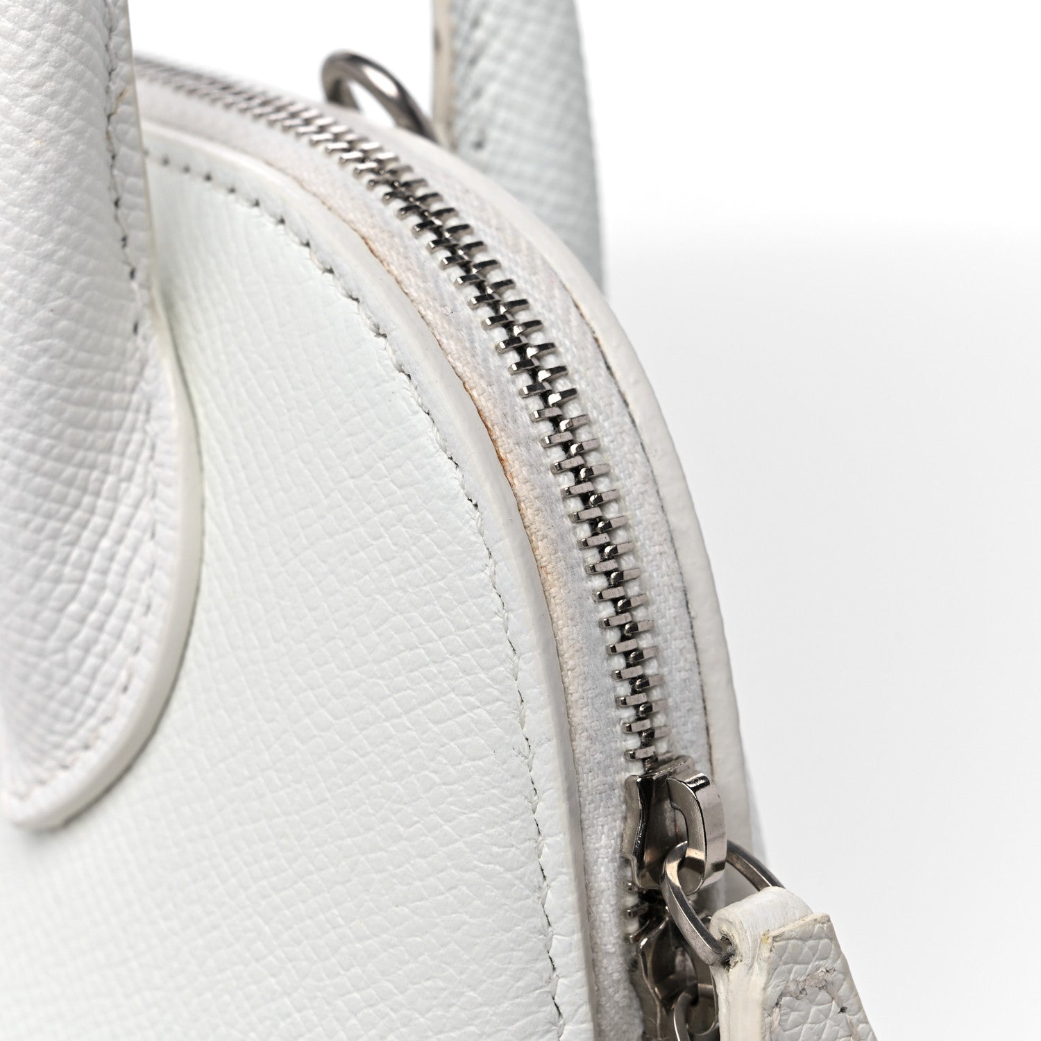 Balenciaga Grained Calfskin XXS Ville Top Handle Bag White Black 10 of 12