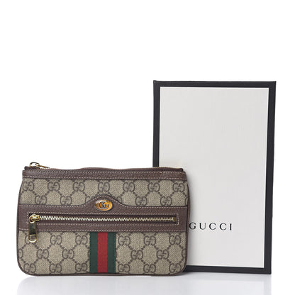 Gucci GG Supreme Monogram Web Small Ophidia Pouch Clutch Beige New Acero 8 of 8
