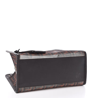 Fendi Mesh Vitello Century FF 1974 Mini Peekaboo Defender Cover Marrone Black Ebano 4 of 10