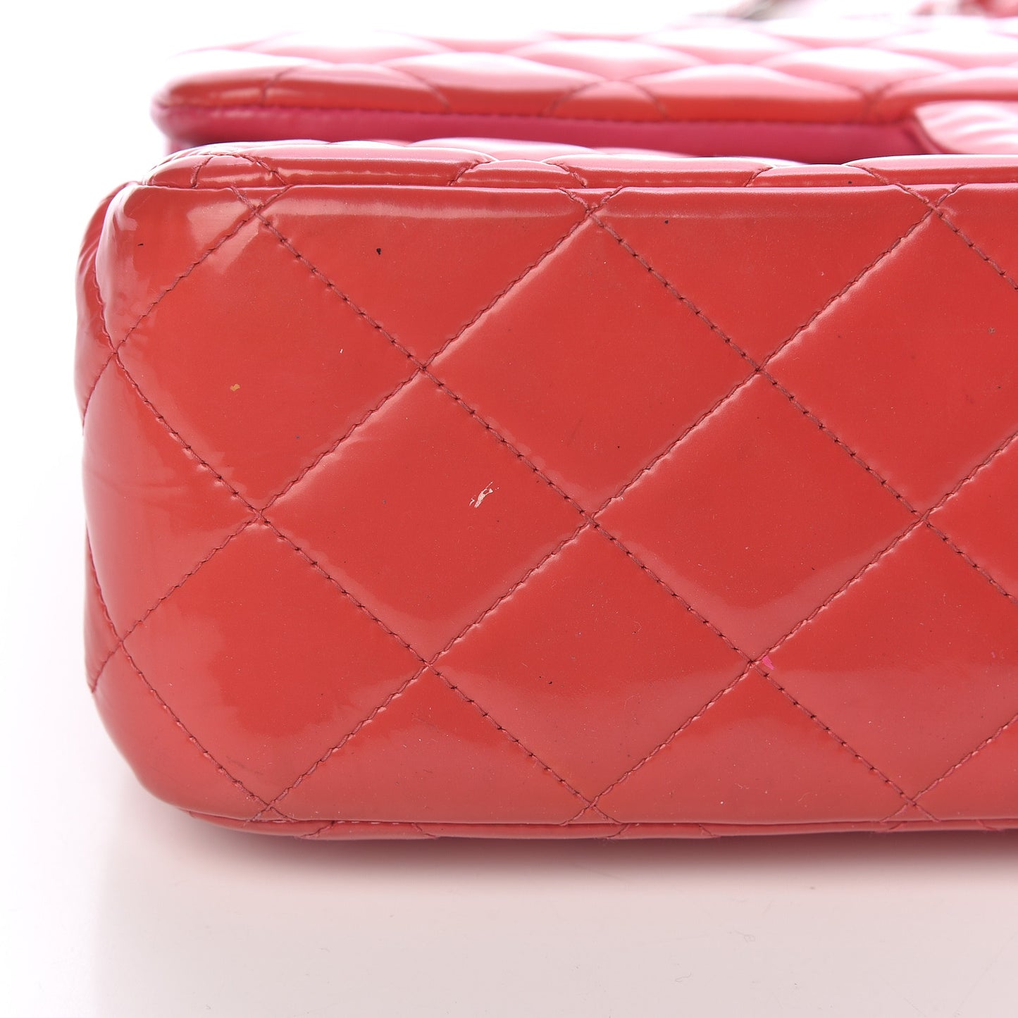 Patent Quilted Jumbo Double Flap Pink