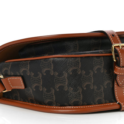 Celine Triomphe Canvas Medium Folco Bag Tan 7 of 13