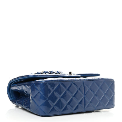 Chanel Patent Quilted Jumbo Double Flap Blue 4 of 11