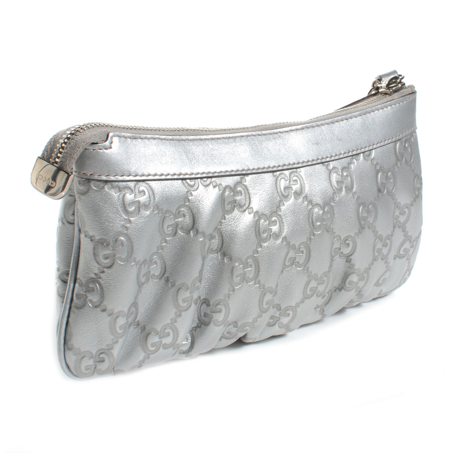 Guccissima New Britt Wristlet Silver