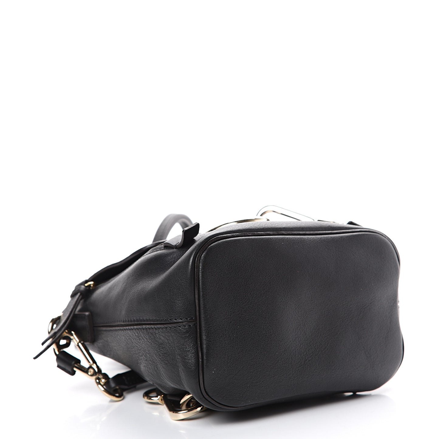 Suede Calfskin Mini Faye Backpack Black