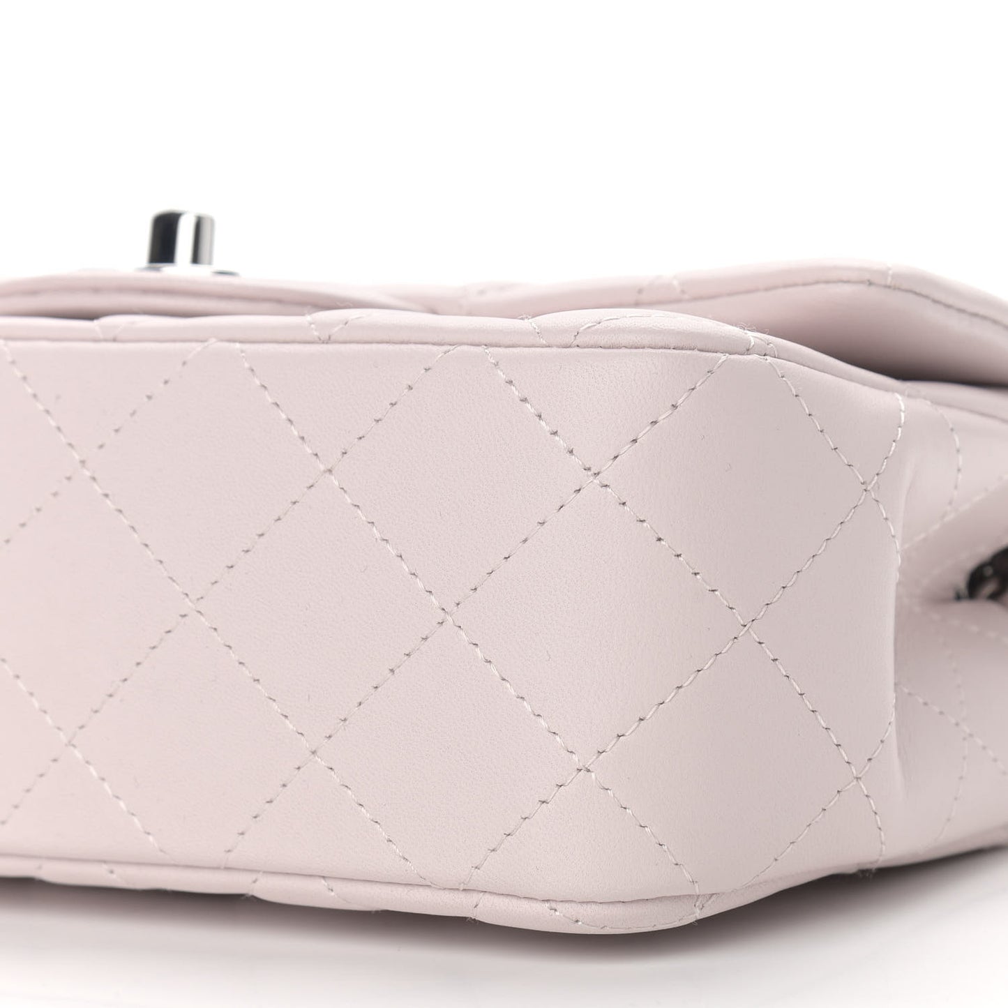 Lambskin Quilted Mini Rectangular Flap Light Purple