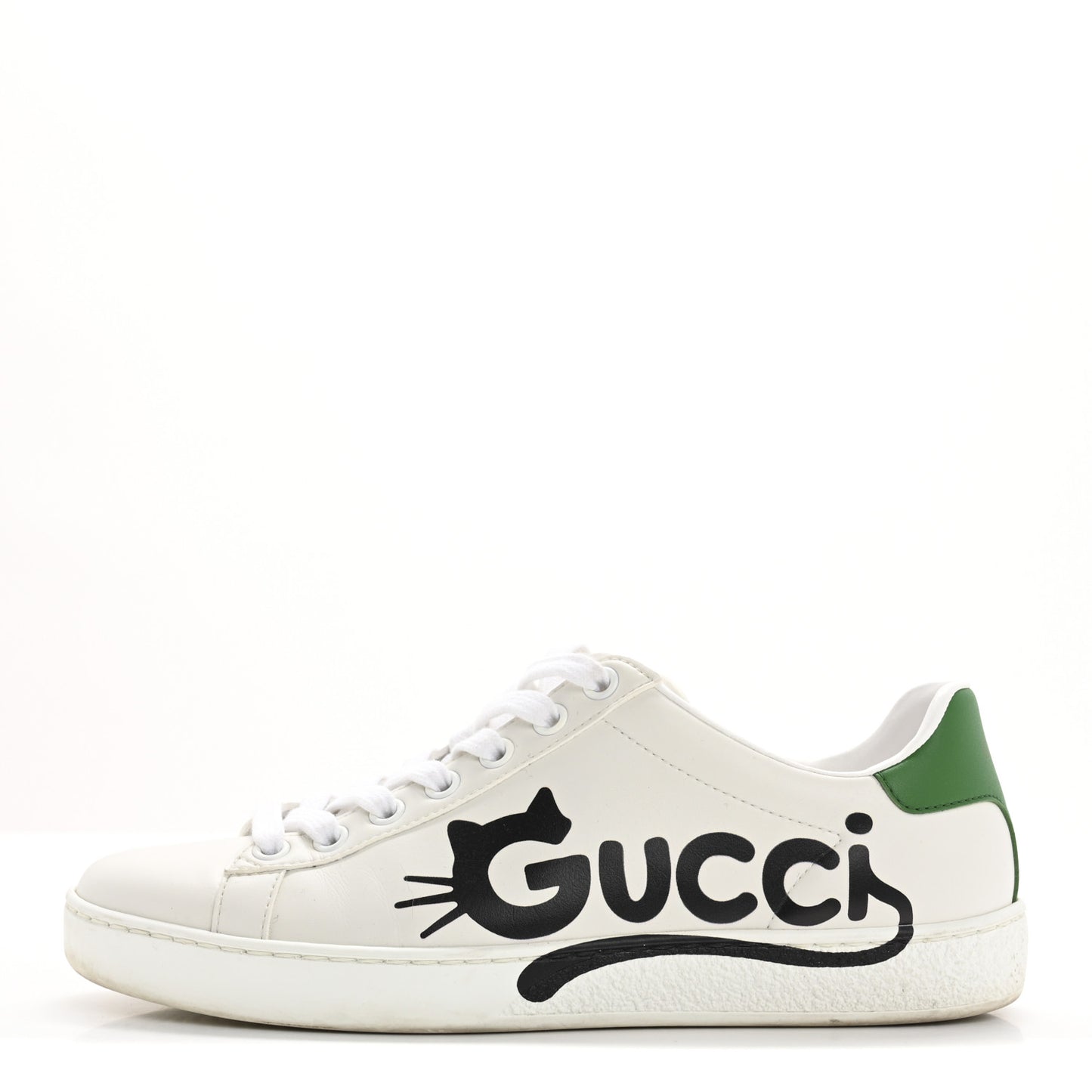 Calfskin Cat Womens Ace Sneakers 35 White