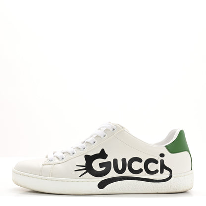 Gucci Calfskin Cat Womens Ace Sneakers 35 White 1 of 14