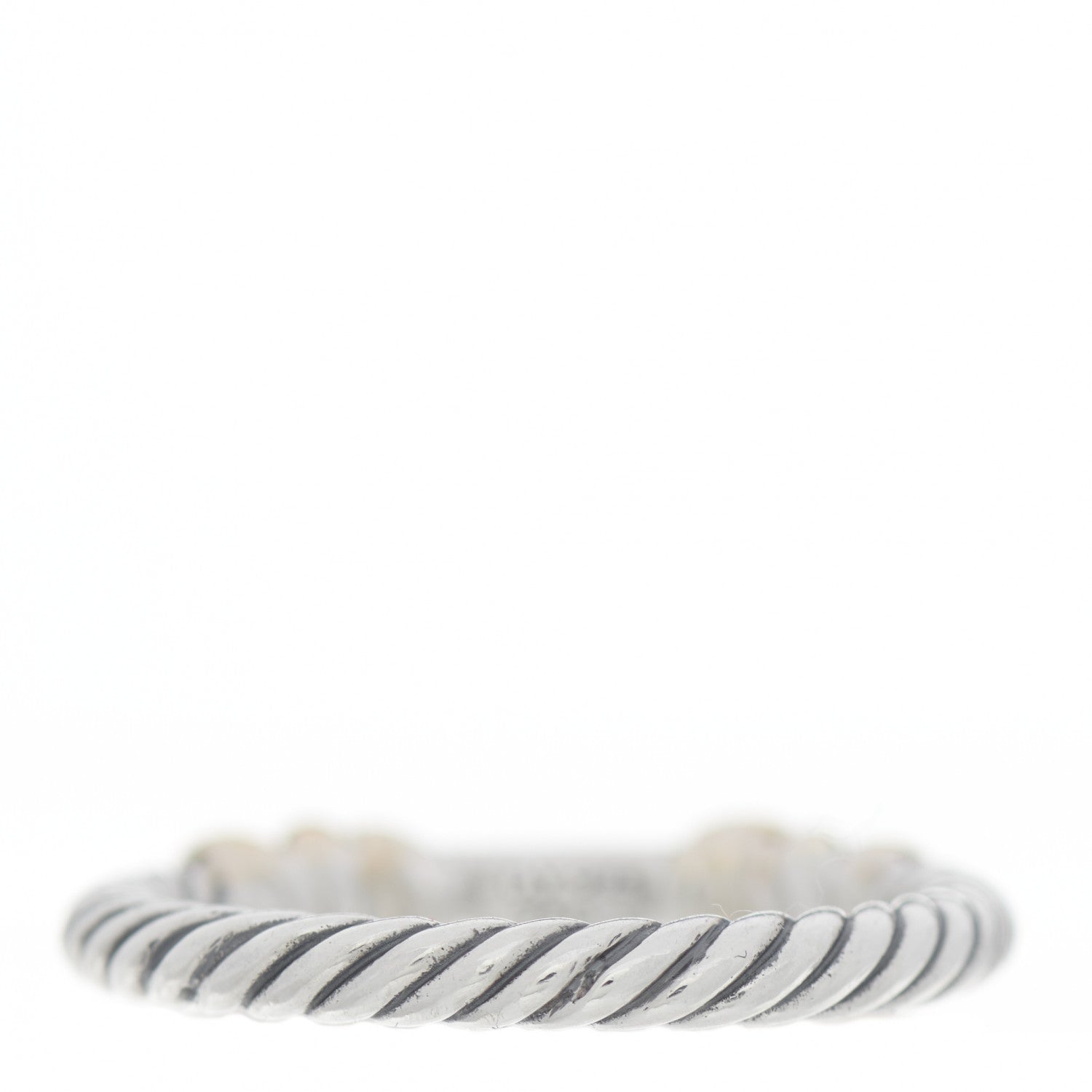 David Yurman Sterling Silver 18K Yellow Gold Diamond Petite Helena Wrap Ring 52 6 3 of 4
