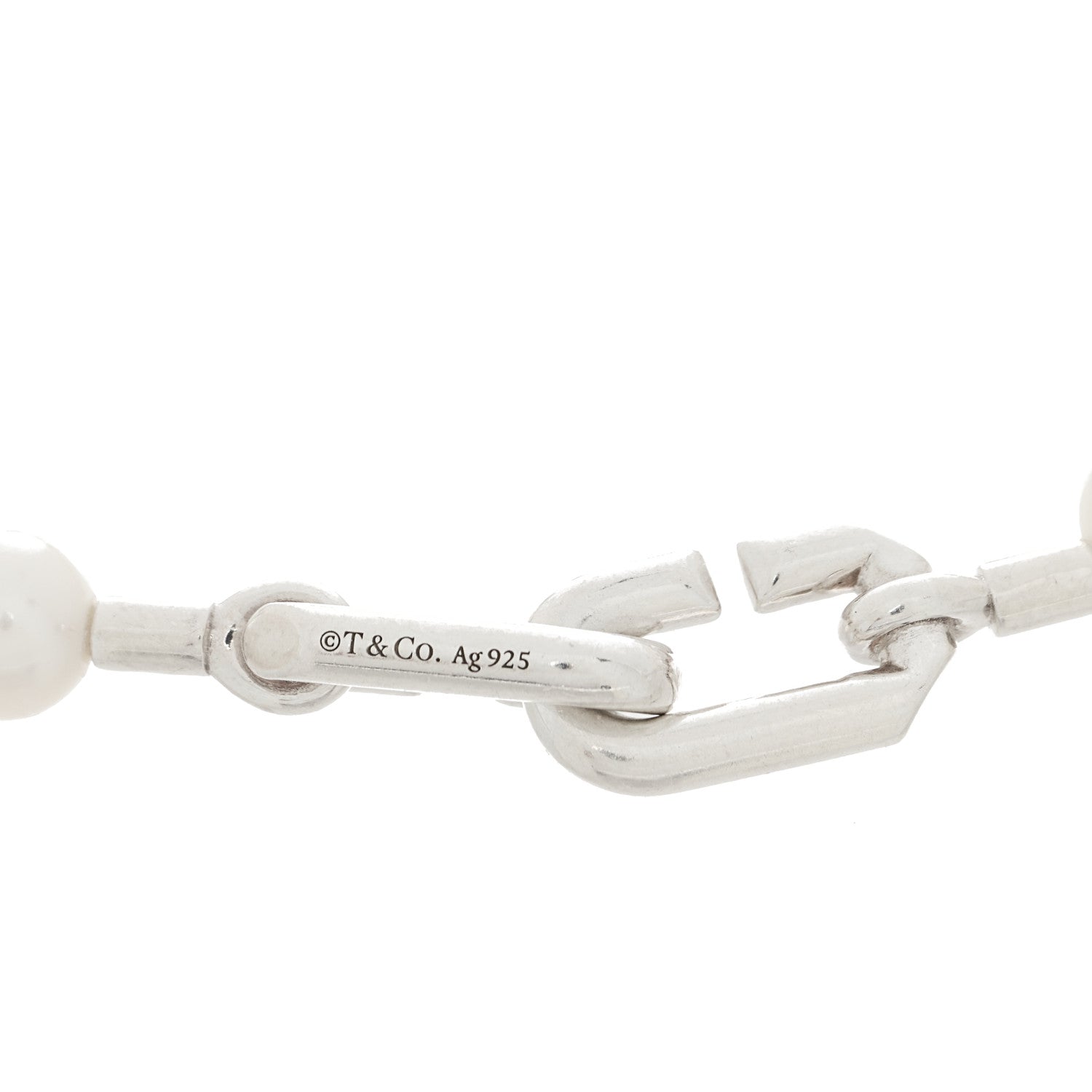 Tiffany Sterling Silver Freshwater Cultured Pearl 7-8mm HardWear Bracelet 3 of 3
