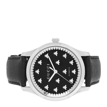 Gucci Stainless Steel Calfskin 42mm G-Timeless Bee Automatic Watch Black 2 of 5
