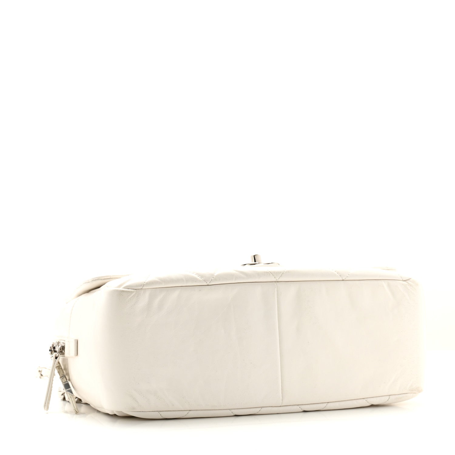 Chanel Aged Calfskin Quilted Small Express Bowling Bag White 4 of 11