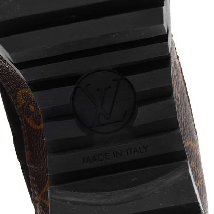 Louis Vuitton Suede Calfskin Monogram Laureate Platform Desert Boots 40 Black 6 of 8
