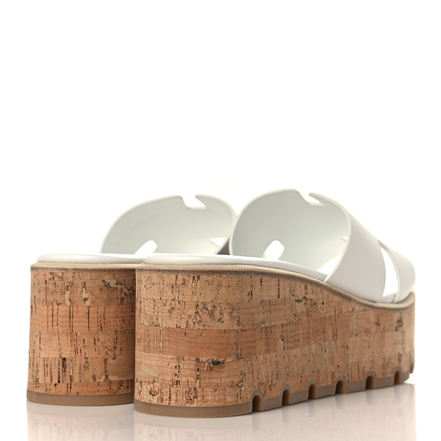 Hermes Calfskin Cork Eze 30 Sandals 38 White 4 of 9