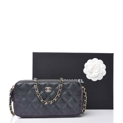 Chanel Iridescent Caviar Quilted Small Clutch With Chain Black 10 of 10