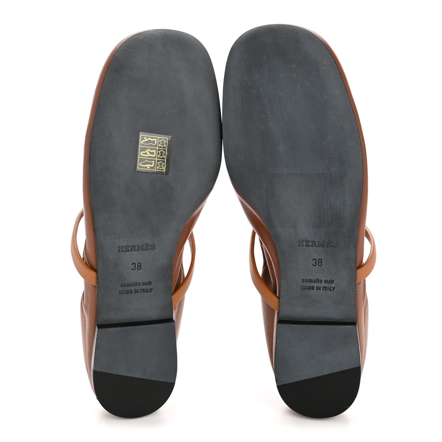 Hermes Nappa Calfskin Jolly Ballerina Flats 38 Gold Naturel 6 of 10