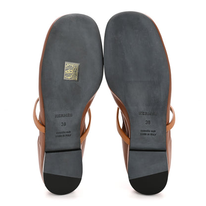 Hermes Nappa Calfskin Jolly Ballerina Flats 38 Gold Naturel 6 of 10