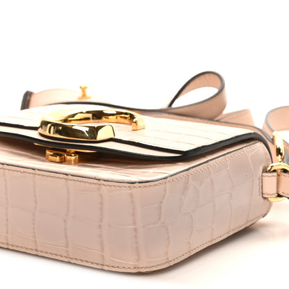 Chloe Calfskin Crocodile Embossed Mini C Double Carry Cement Pink 9 of 9