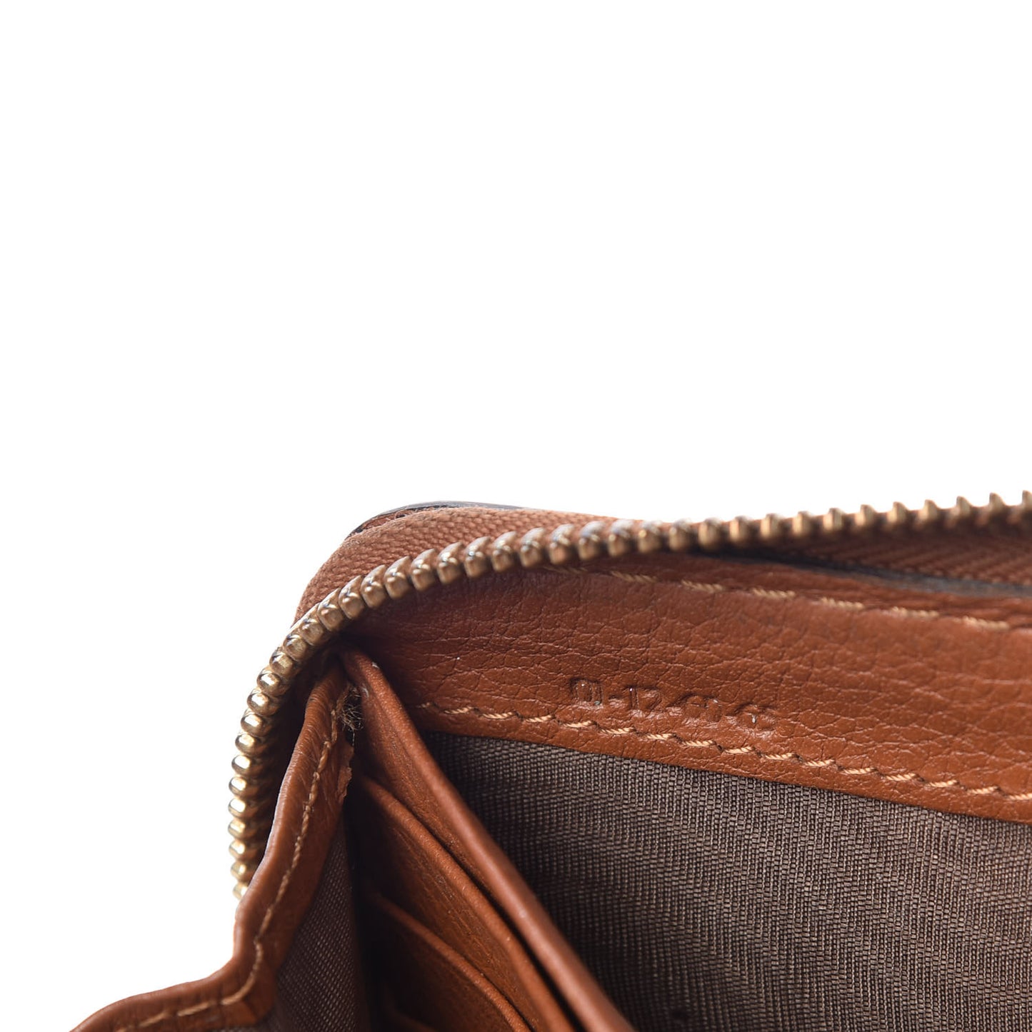 Grained Calfskin Marcie Long Zip Around Wallet Tan