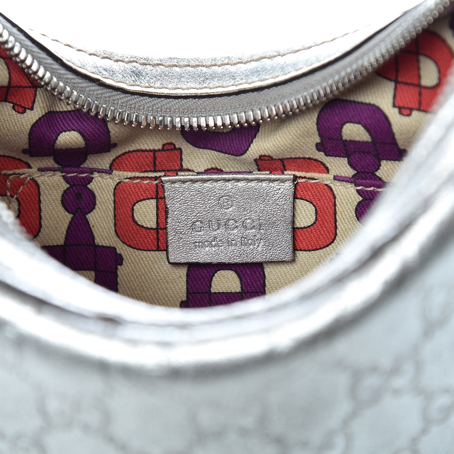 Guccissima Small Princy Hobo Silver