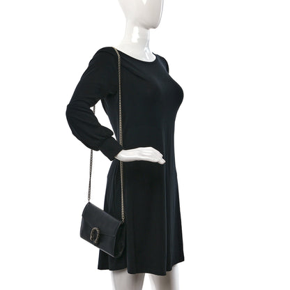 Gucci Calfskin Mini Dionysus Chain Wallet Black 2 of 16