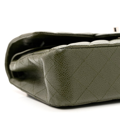 Chanel Caviar Quilted Medium Double Flap Dark Green 10 of 11
