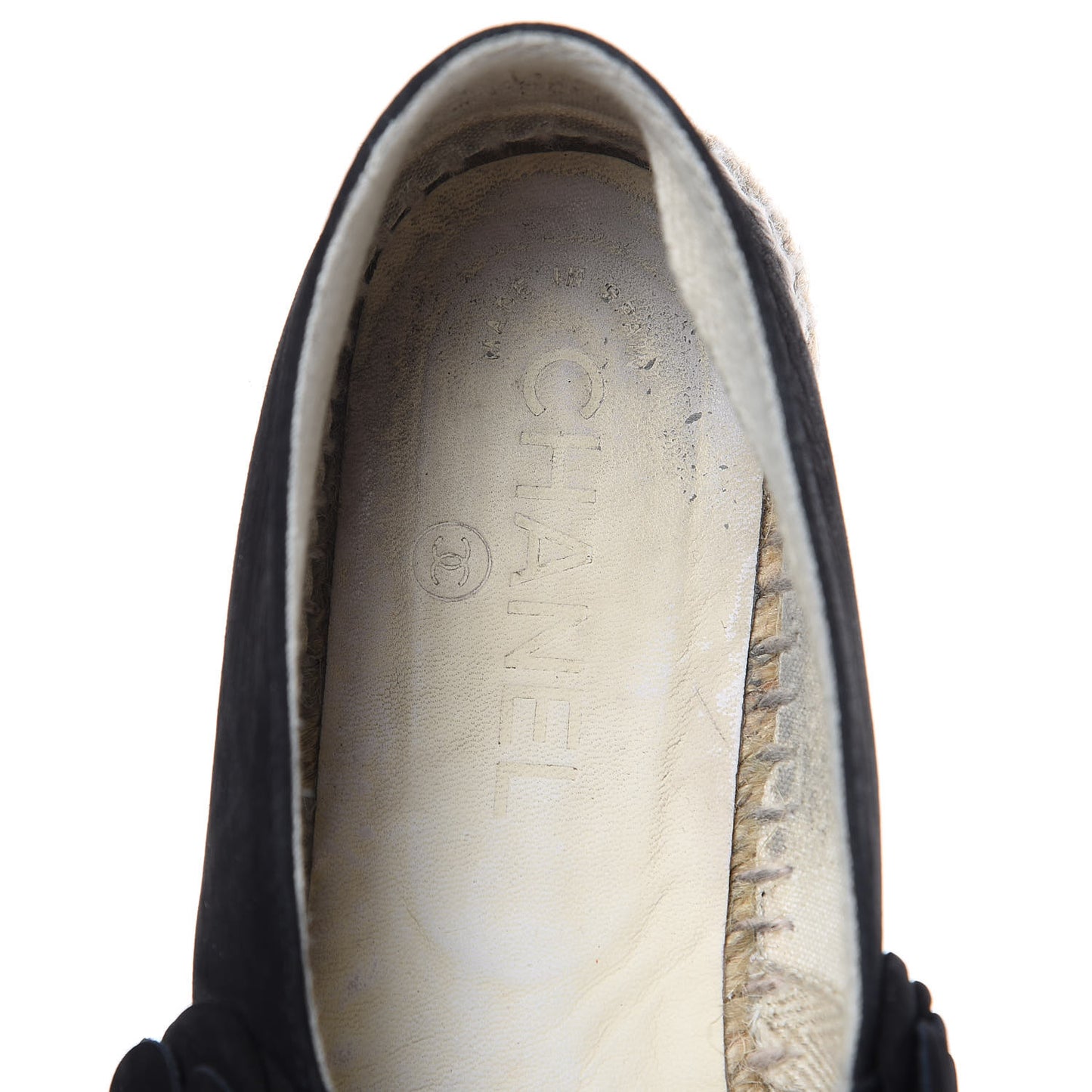 Suede Camellia CC Espadrilles 38 Black