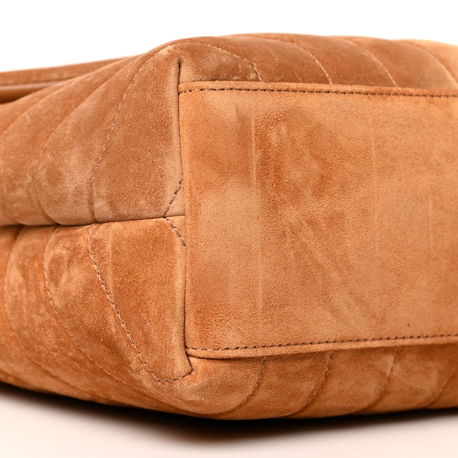 Saint Laurent Suede Calfskin Y Quilted Monogram Small Loulou Chain Satchel Cinnamon 10 of 11