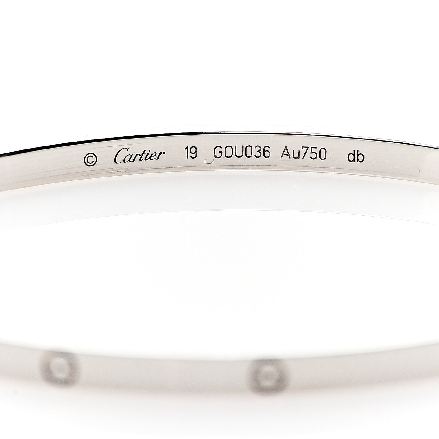 18K White Gold Small LOVE Bracelet 19