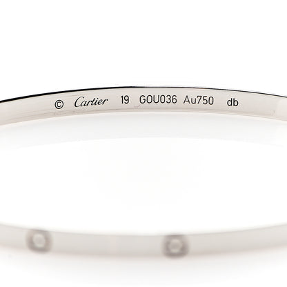 Cartier 18K White Gold Small LOVE Bracelet 19 3 of 4