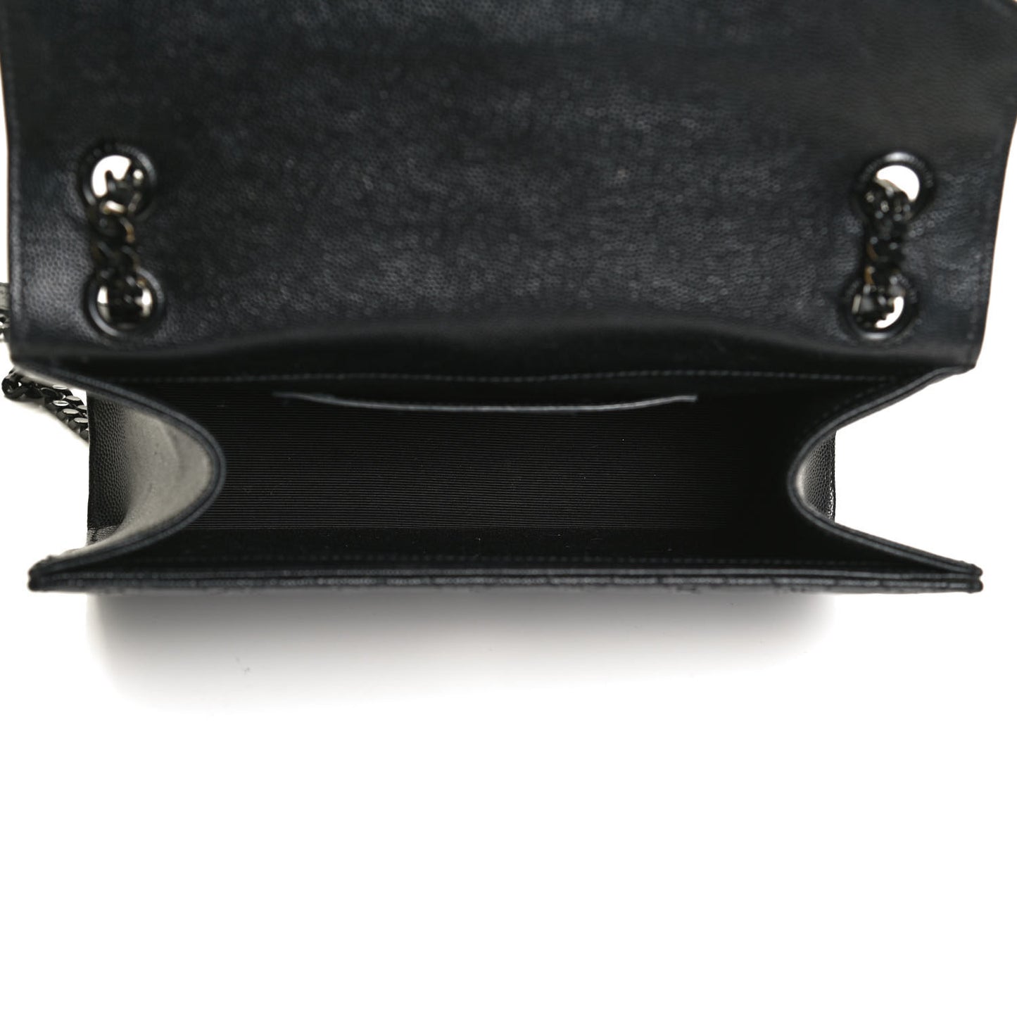 Grain De Poudre Textured Mixed Matelasse Triquilt Medium Monogram Satchel Black