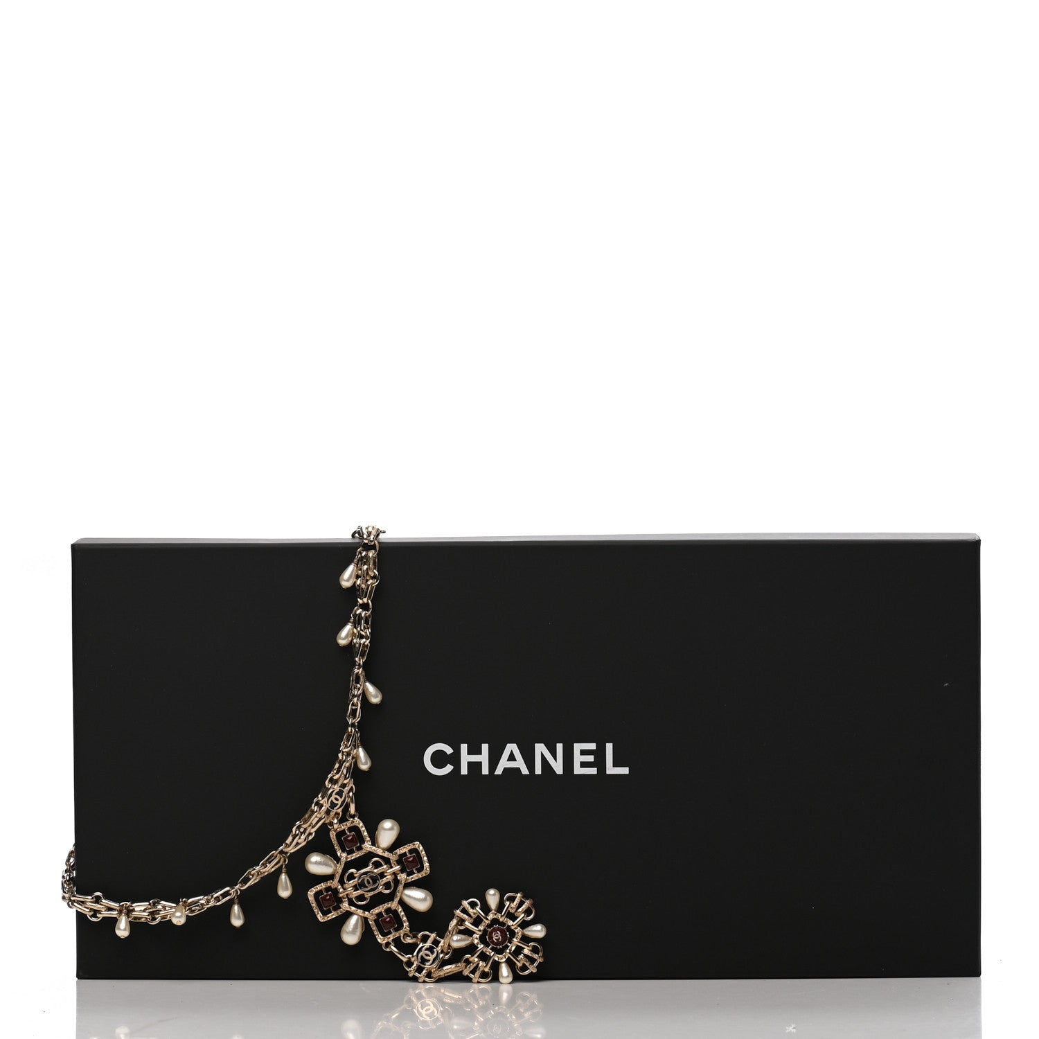 Chanel Metal Resin Bead Pearl CC Short Pendant Necklace Gold Multicolor 5 of 5