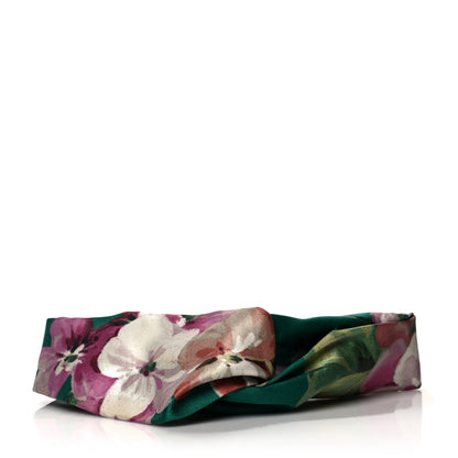 Gucci Silk Blooms Print Duchesse Headband Grass 1 of 4