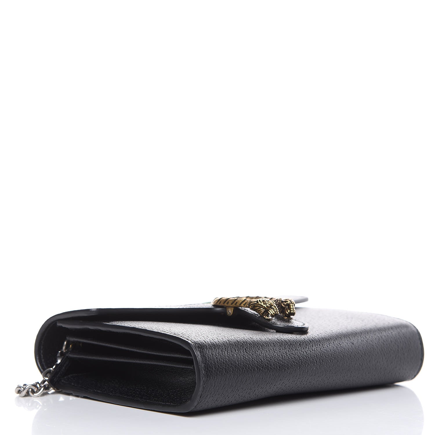 Gucci Calfskin Web Mini Dionysus Chain Wallet Black 4 of 9