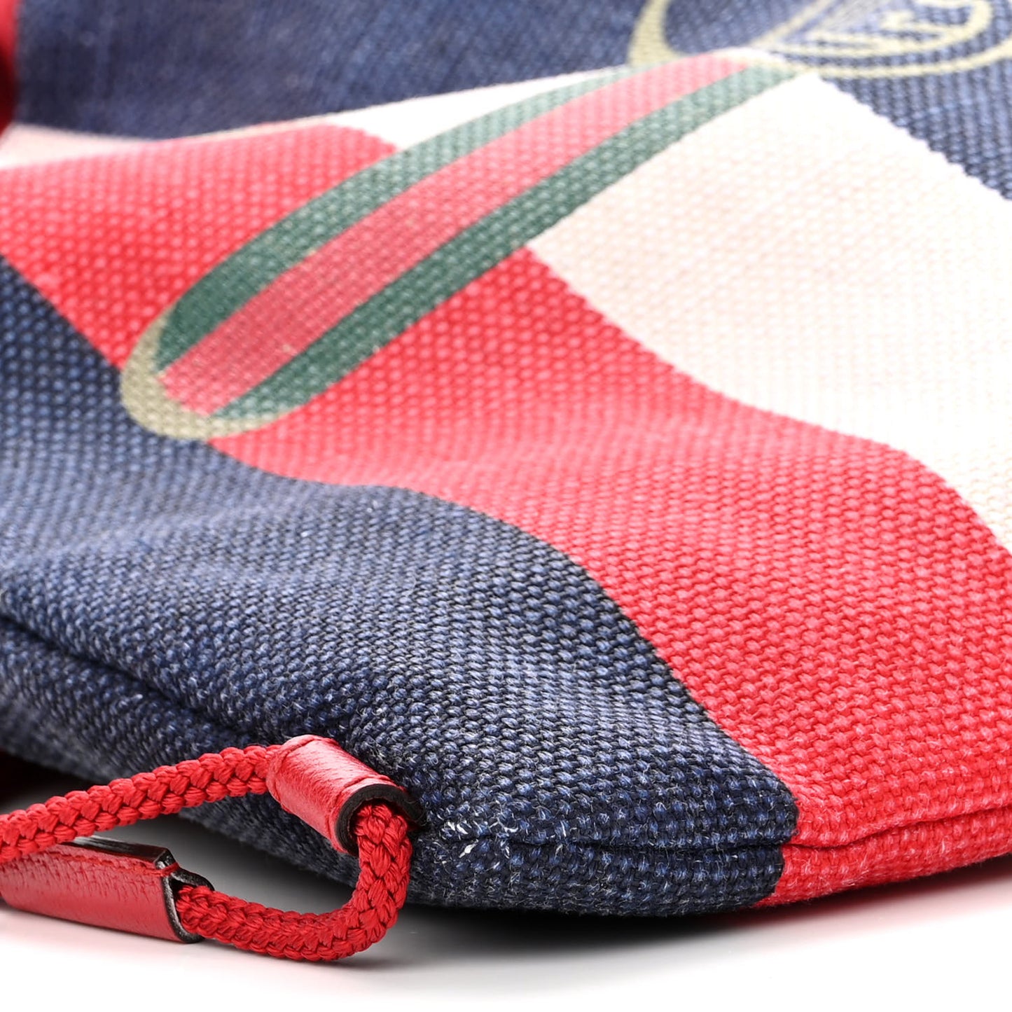 Canvas Logo Sylvie Stripe Drawstring Backpack Red