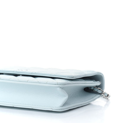 Chanel Caviar Quilted Wallet On Chain WOC Light Blue 10 of 10