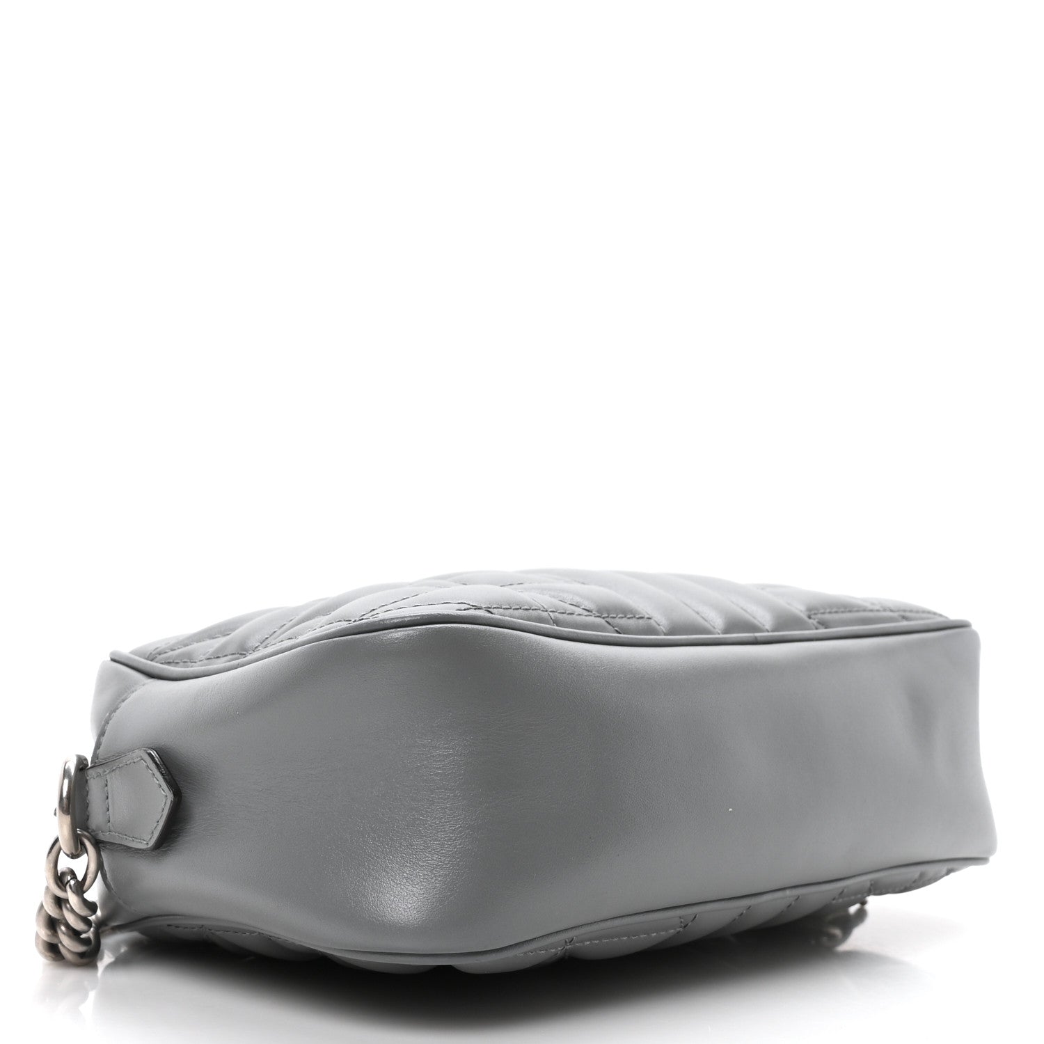 Gucci Calfskin Matelasse Aria Small GG Marmont Chain Shoulder Bag Deep Grey 4 of 10