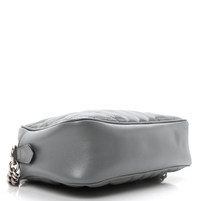 Gucci Calfskin Matelasse Aria Small GG Marmont Chain Shoulder Bag Deep Grey 4 of 10